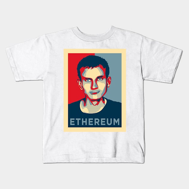 Vitalik Buterin Ethereum Kids T-Shirt by CryptoTextile